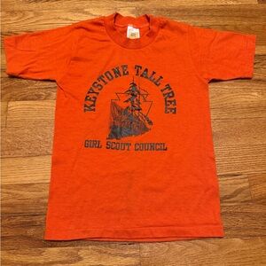 Vintage 80s Keystone Tall Tree Girl Scout Council T-shirt, Youth Medium Cute PA